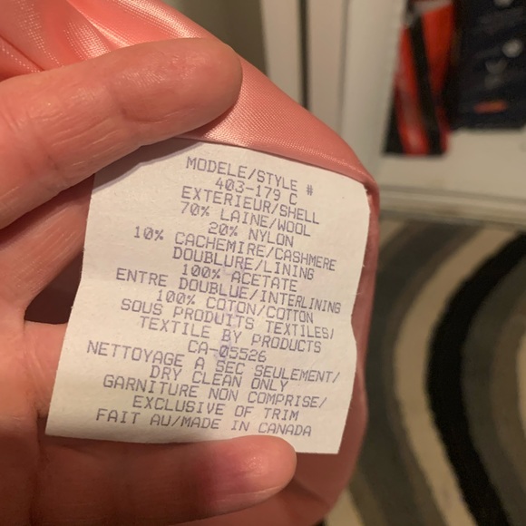 Manteau 3/4 en laine melange Cashmire couleur rose - Picture 3 of 3